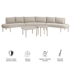 Modway Porta 5 Piece Outdoor Patio Aluminum Modular Sofa Set