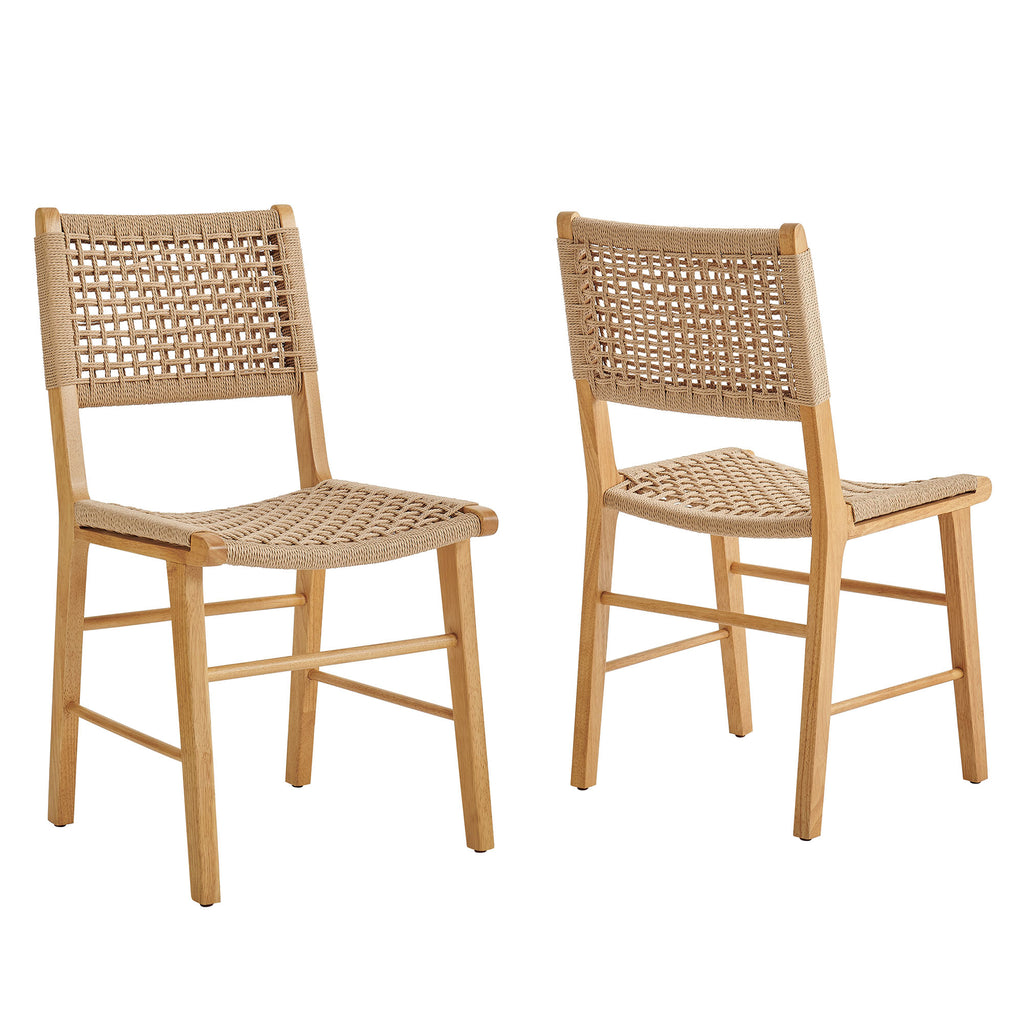 Modway Tindra Woven Dining Chairs Set of 2