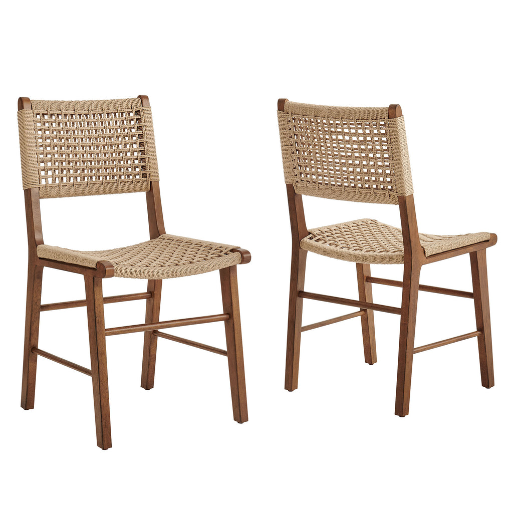 Modway Tindra Woven Dining Chairs Set of 2