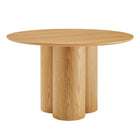 Modway Renwick 47 Inch Oak Veneer Round Pedestal Dining Table