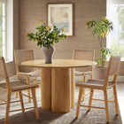 Modway Renwick 47 Inch Oak Veneer Round Pedestal Dining Table