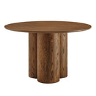 Modway Renwick 47 Inch Oak Veneer Round Pedestal Dining Table