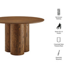 Modway Renwick 47 Inch Oak Veneer Round Pedestal Dining Table