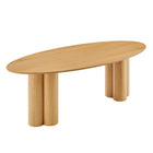Modway Renwick 79 Inch Oak Veneer Oval Pedestal Dining Table