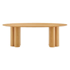 Modway Renwick 79 Inch Oak Veneer Oval Pedestal Dining Table