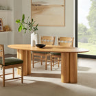 Modway Renwick 79 Inch Oak Veneer Oval Pedestal Dining Table