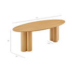 Modway Renwick 79 Inch Oak Veneer Oval Pedestal Dining Table