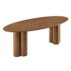Modway Renwick 79 Inch Oak Veneer Oval Pedestal Dining Table