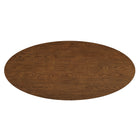 Modway Renwick 79 Inch Oak Veneer Oval Pedestal Dining Table