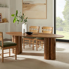 Modway Renwick 79 Inch Oak Veneer Oval Pedestal Dining Table
