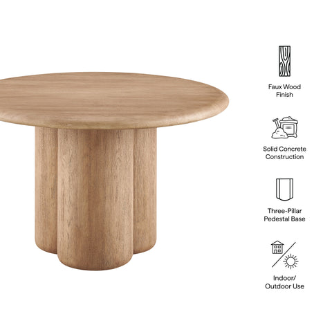 Modway Tori 48 Inch Round Indoor and Outdoor Patio Dining Table