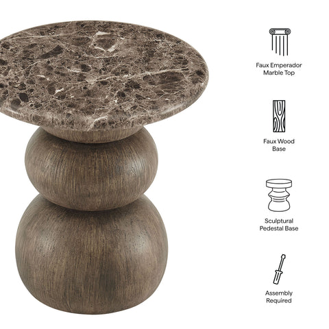 Modway Pietra Indoor Outdoor Patio Round Side Table