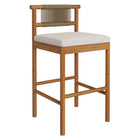 Modway Eleni Outdoor Patio Teak Wood Bar Stools Set of 2