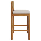 Modway Eleni Outdoor Patio Teak Wood Bar Stools Set of 2