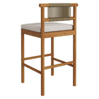 Modway Eleni Outdoor Patio Teak Wood Bar Stools Set of 2