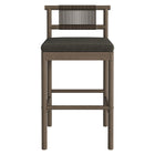 Modway Eleni Outdoor Patio Teak Wood Bar Stools Set of 2