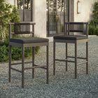 Modway Eleni Outdoor Patio Teak Wood Bar Stools Set of 2