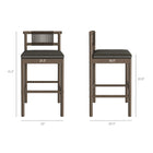 Modway Eleni Outdoor Patio Teak Wood Bar Stools Set of 2