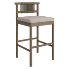Modway Eleni Outdoor Patio Teak Wood Bar Stools Set of 2