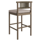 Modway Eleni Outdoor Patio Teak Wood Bar Stools Set of 2