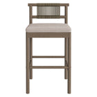 Modway Eleni Outdoor Patio Teak Wood Bar Stools Set of 2