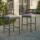 Modway Eleni Outdoor Patio Teak Wood Bar Stools Set of 2