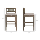 Modway Eleni Outdoor Patio Teak Wood Bar Stools Set of 2