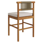 Modway Eleni Outdoor Patio Teak Wood Counter Stools Set of 2