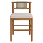 Modway Eleni Outdoor Patio Teak Wood Counter Stools Set of 2