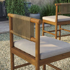 Modway Eleni Outdoor Patio Teak Wood Counter Stools Set of 2