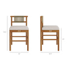 Modway Eleni Outdoor Patio Teak Wood Counter Stools Set of 2