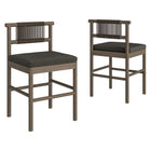 Modway Eleni Outdoor Patio Teak Wood Counter Stools Set of 2