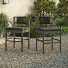 Modway Eleni Outdoor Patio Teak Wood Counter Stools Set of 2