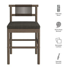 Modway Eleni Outdoor Patio Teak Wood Counter Stools Set of 2