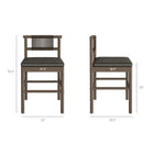 Modway Eleni Outdoor Patio Teak Wood Counter Stools Set of 2