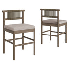 Modway Eleni Outdoor Patio Teak Wood Counter Stools Set of 2