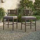Modway Eleni Outdoor Patio Teak Wood Counter Stools Set of 2