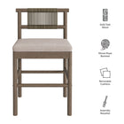 Modway Eleni Outdoor Patio Teak Wood Counter Stools Set of 2