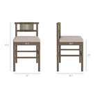 Modway Eleni Outdoor Patio Teak Wood Counter Stools Set of 2
