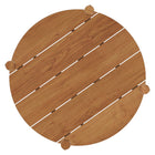 Modway Eleni Round 35 Inch Outdoor Patio Teak Wood Round Bar Table