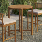 Modway Eleni Round 35 Inch Outdoor Patio Teak Wood Round Bar Table
