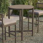 Modway Eleni Round 35 Inch Outdoor Patio Teak Wood Round Bar Table