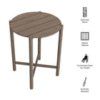 Modway Eleni Round 35 Inch Outdoor Patio Teak Wood Round Bar Table