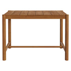 Modway Eleni Rectangle 56-Inch Outdoor Patio Teak Wood Rectangular Bar Table