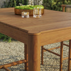 Modway Eleni Rectangle 56-Inch Outdoor Patio Teak Wood Rectangular Bar Table