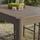 Modway Eleni Rectangle 56-Inch Outdoor Patio Teak Wood Rectangular Bar Table