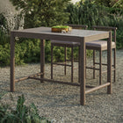 Modway Eleni Rectangle 56-Inch Outdoor Patio Teak Wood Rectangular Bar Table