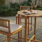 Modway Eleni 3-Piece Outdoor Patio Teak Wood Bar Set