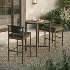 Modway Eleni 3-Piece Outdoor Patio Teak Wood Bar Set