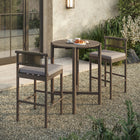 Modway Eleni 3-Piece Outdoor Patio Teak Wood Bar Set